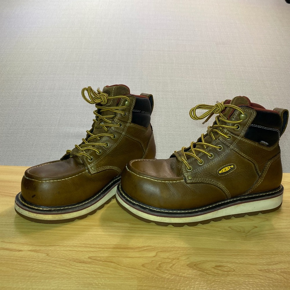 Keen Mens Utility Cincinatti Carbon Fiber Toe Waterproof Work Boots Brown Size10